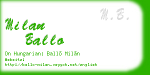 milan ballo business card